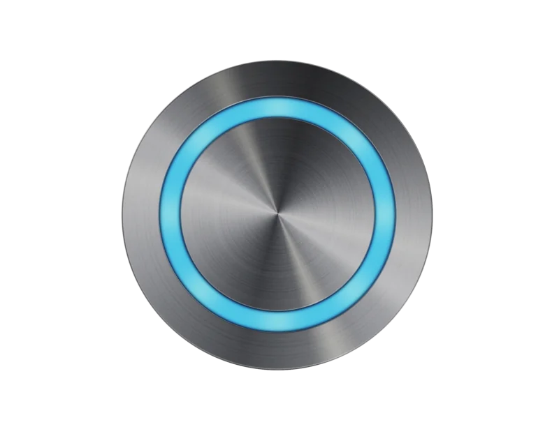 PTL illuminated piezo switch, front view