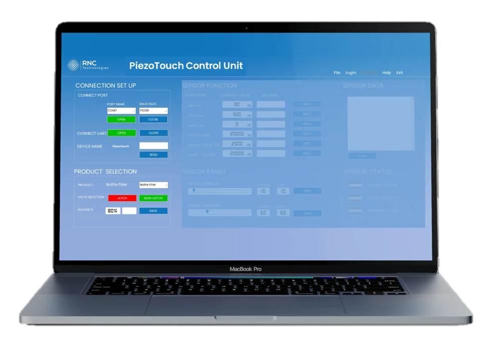 PiezoTouch Control Unit configuration software